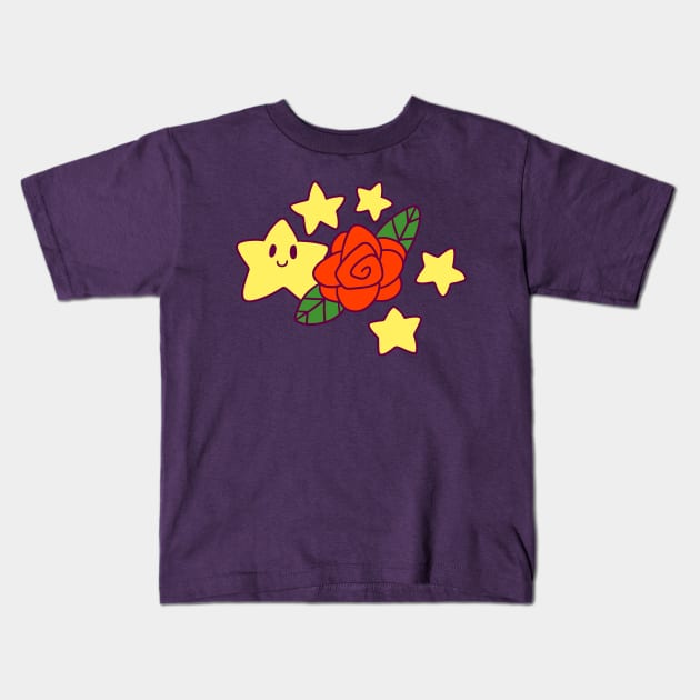 Rose and Stars Kids T-Shirt by saradaboru